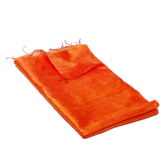 Schal aus Rohseide orange-rot