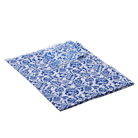 Schal aus Baumwolle blau-weiß