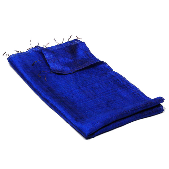 Schal aus Rohseide blau